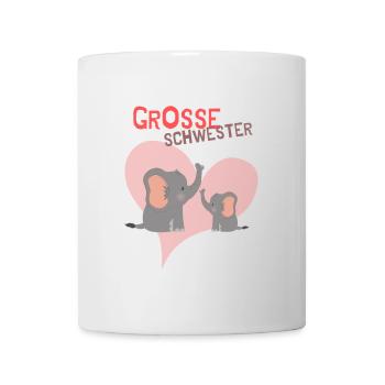 Stolze große Schwester mit süßem Elefantenherz - Tasse - Weiß - Vorne