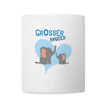 Großer Bruder mit Elefantenmotiv – Geschwister - Tasse - Weiß - Vorne