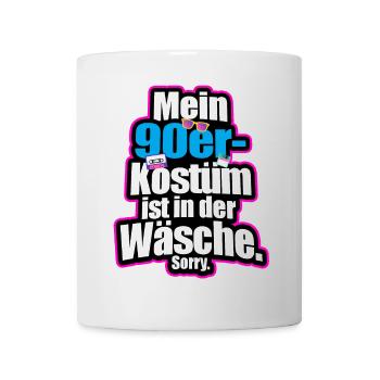 Mein 90er Jahre Kostüm In Der Wäsche Motto Party - Tasse - Weiß - Vorne
