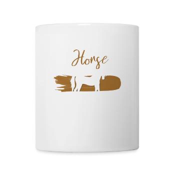 Pferdeglück im Pinselstil Reitmotive - Tasse - Weiß - Vorne