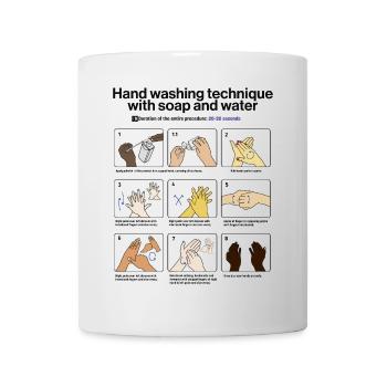 Hand Washing Instructions - Mug blanc - blanc - Devant