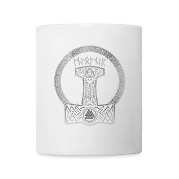 Mjolnir Wikinger Thor Hammer Runen Keltisch Knoten - Tasse - Weiß - Vorne