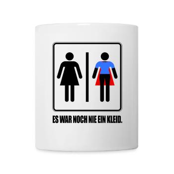 Es War Noch Nie Ein Kleid Superheldin Frauenpower - Tasse - Weiß - Vorne