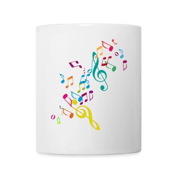 kunterbunte zusammengewürfelte Musik Noten - Tasse - Weiß - Vorne