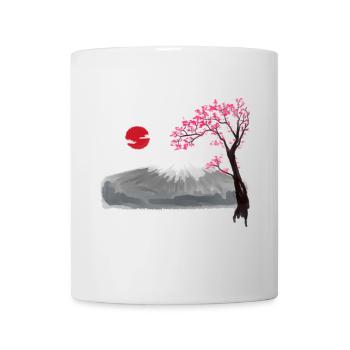 Fleur de cerisier Japon Asie Nature Montagnes Nature - Mug blanc - blanc - Devant