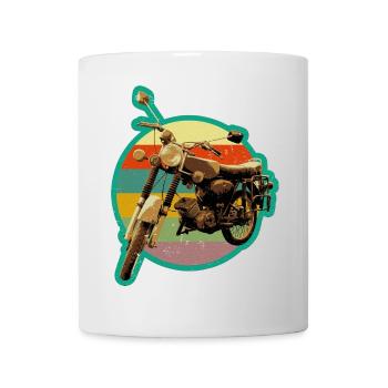 Simmi S51 DDR Moped im Retro used look - Tasse - Weiß - Vorne