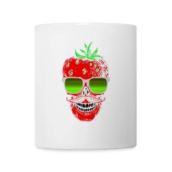 Summer hipster skull strawberry with sunglasses - Mug - white - Front