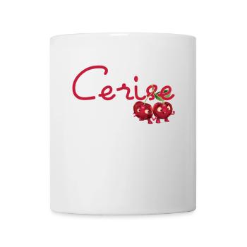Cerises avec texte Cerise French - Mug blanc - blanc - Devant