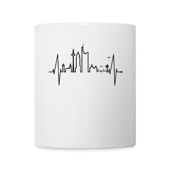 Francfort skyline battement de coeur fan love heart Hessen - Mug blanc - blanc - Devant