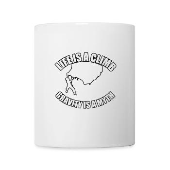 La vie est une ascension qui est de la gravité... - Mug blanc - blanc - Devant