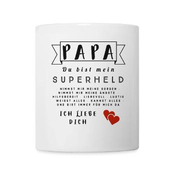Papa Superheld Geschenk Vatertag Familie - Tasse - Weiß - Vorne