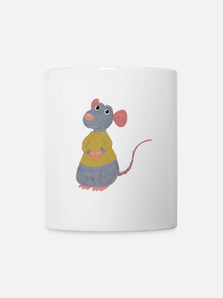 Ratte Nager Nagetier Maus Ungeziefer Schädling - Tasse - Weiß