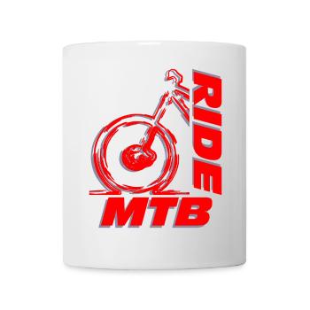 Ride MTB, fahre mehr Mountainbike - Tasse - Weiß - Vorne