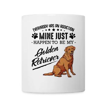 Goldener Retriever Hund auf Schwarz - Tasse - Weiß - Vorne