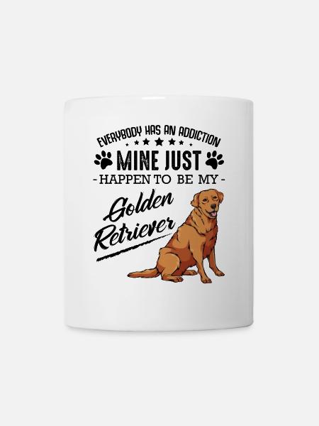 Golden Retriever Dog on Black - Mug - white