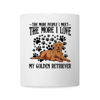 Liegender Golden Retriever Illustration - Tasse - Weiß - Vorne