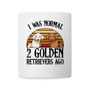 Golden Retriever au coucher de soleil rétro - Mug blanc - blanc - Devant