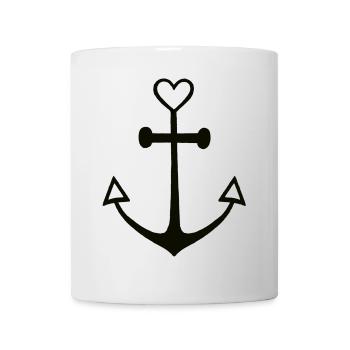 Cute Lines Anker Anchor Glaube Liebe Hoffnung Tatt - Tasse - Weiß - Vorne