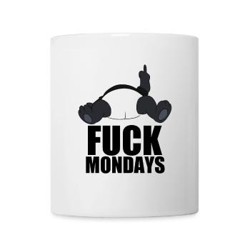Fick montags Lustiger Panda - Tasse - Weiß - Vorne