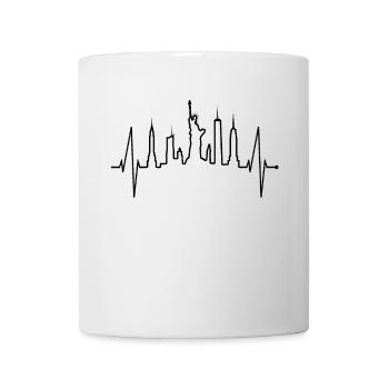 New York Skyline Heartbeat Heart USA Gift NY - Mug - white - Front