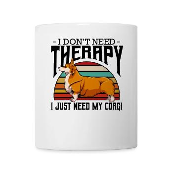 Retro Corgi in Sunset Stripe - Mug - white - Front