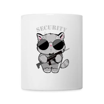 Agent de sécurité Cat avec pistolet - Mug blanc - blanc - Devant
