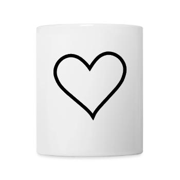 Herz schwarz Symbol Dark Herzen Form schlecht - Tasse - Weiß - Vorne