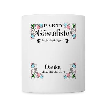 Party Gästeliste - Tasse - Weiß - Vorne