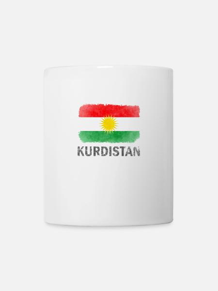 Kurdistan Flagge Aquarell Sonne - Tasse - Weiß