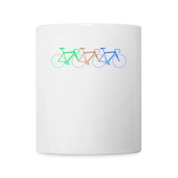 3 vélos de course colorés - Mug blanc - blanc - Devant