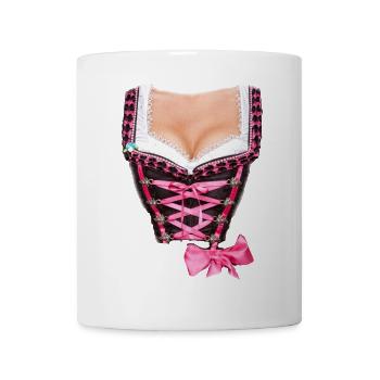 dirndl costume cleavage chest costume humor fun woman - Mug - white - Front