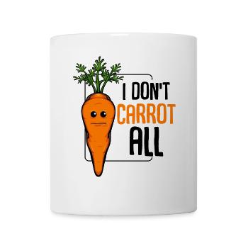 Karotte mit Gesicht und Schrift - Tasse - Weiß - Vorne