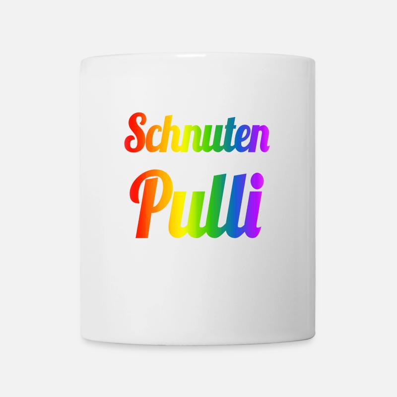 Schnutenpulli in Regenbogen Farben - Tasse - Weiß
