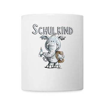 Schulkind Elefant I Einschulung Geschenk - Tasse - Weiß - Vorne