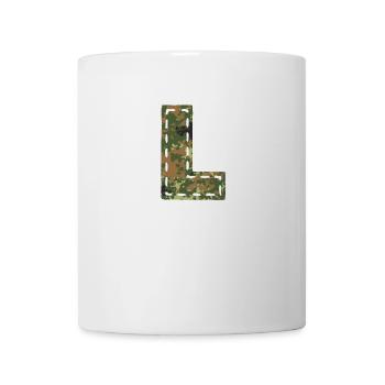L letter camouflage camouflage patch sewn Bundeswehr - Mug - white - Front