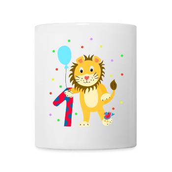Premier anniversaire 1er année lion doux cadeau - Mug blanc - blanc - Devant