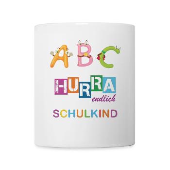 2023 Hurra endlich Schulkind - Einschulung Schule - Tasse - Weiß - Vorne