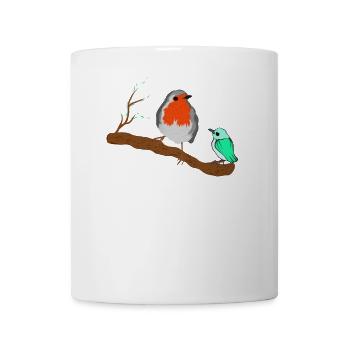 Vögel Rotkehlchen auf Zweig - Tasse - Weiß - Vorne