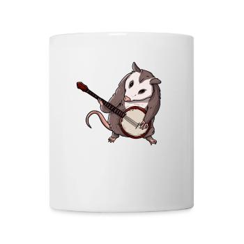 Lustiges Opossum spielt Banjo – Musikliebhaber - Tasse - Weiß - Vorne