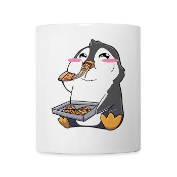 Lustiger Pinguin Pizza - Tasse - Weiß - Vorne