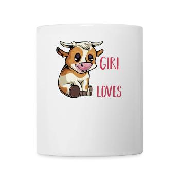 Fille à motif amoureuse des vaches - Mug blanc - blanc - Devant