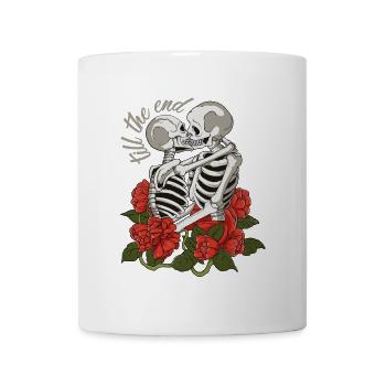 Tête de mort, Roses, Sugar Skull, till the end - Mug blanc - blanc - Devant