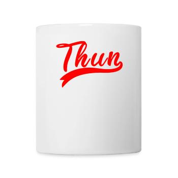 Logo rouge de l’écriture de Thoune - Mug blanc - blanc - Devant