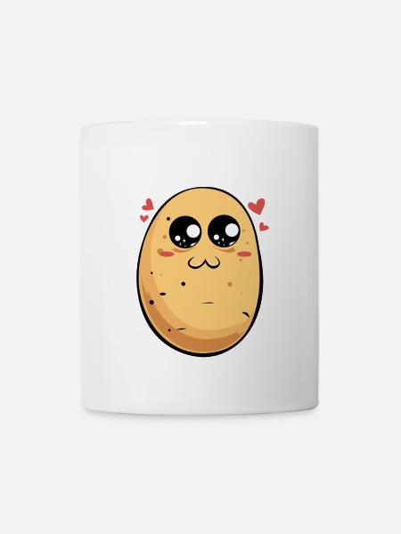 Kawaii Kartoffel Herzchen - Tasse - Weiß
