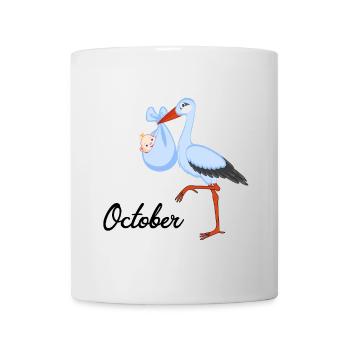 Un bébé cigogne enceinte est né en octobre - Mug blanc - blanc - Devant