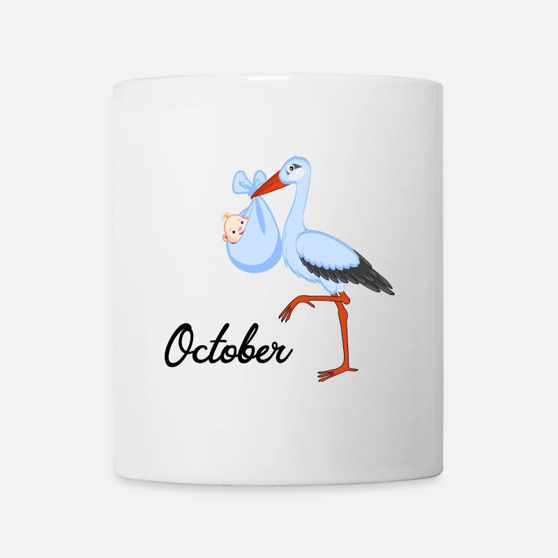 Un bébé cigogne enceinte est né en octobre - Mug blanc - blanc