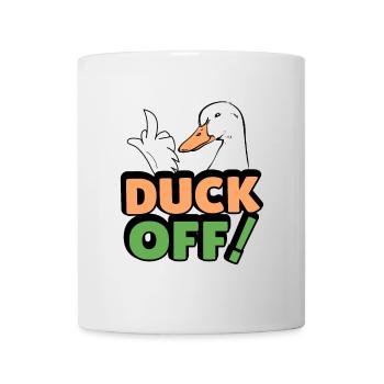 duck off Ente frech stylisch fuck off - Tasse - Weiß - Vorne