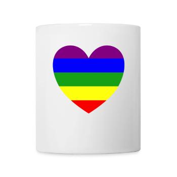 Regenbogen Herz Maske - Tasse - Weiß - Vorne