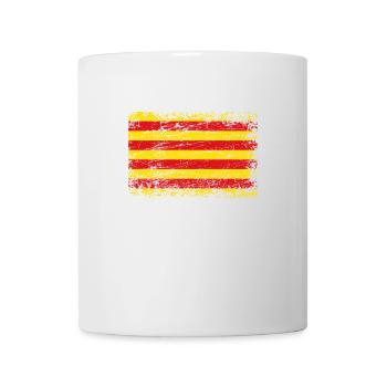 Katalonien katalanisch Fahne Flagge used-look - Tasse - Weiß - Vorne