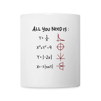 Tout ce dont vous avez besoin est des fonctions trigonométriques Love Math - Mug blanc - blanc - Devant